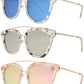 8561 RVC - Women's Fashion Sunglasses with Color Mirror Lens and Brow Bar no Bridge