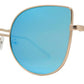 8562 Color - Women's Modern Metal Cat Eye Sunglasses with Flat Lens