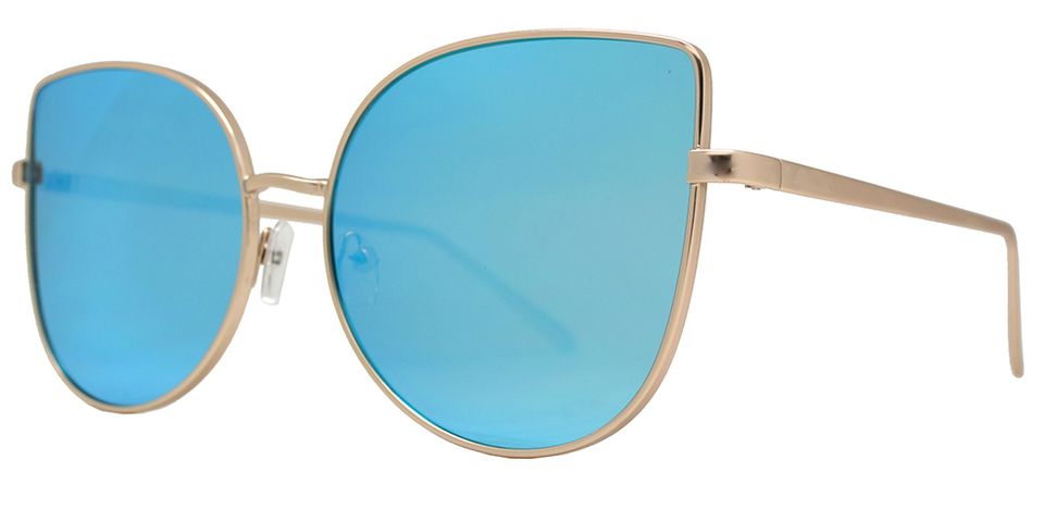8562 Color - Women's Modern Metal Cat Eye Sunglasses with Flat Lens