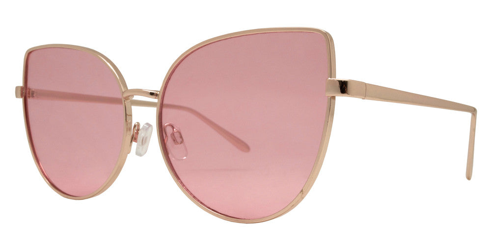 Wholesale - 8562 Color - Women's Modern Metal Cat Eye Sunglasses with Flat Lens - Dynasol Eyewear