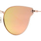 Wholesale - 8602 RVC - Women's Small Horn Rimmed Cat Eye Sunglasses with Color Mirror Lens - Dynasol Eyewear