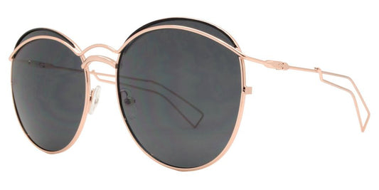 Wholesale - 8630 - Slim Round Cut Out Metal Sunglasses - Dynasol Eyewear