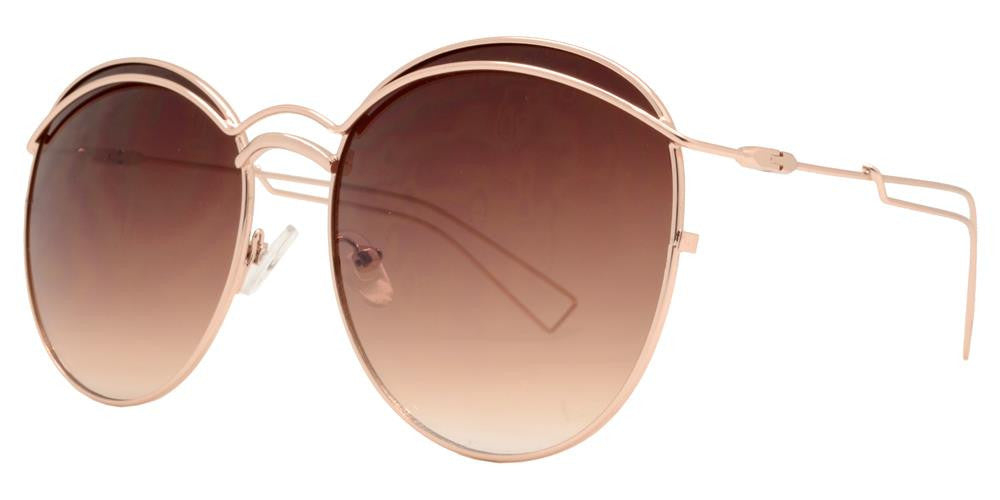 Wholesale - 8630 - Slim Round Cut Out Metal Sunglasses - Dynasol Eyewear