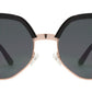 Wholesale - 8660 - Oversize Hexagon Half Rimmed Plastic Sunglasses - Dynasol Eyewear