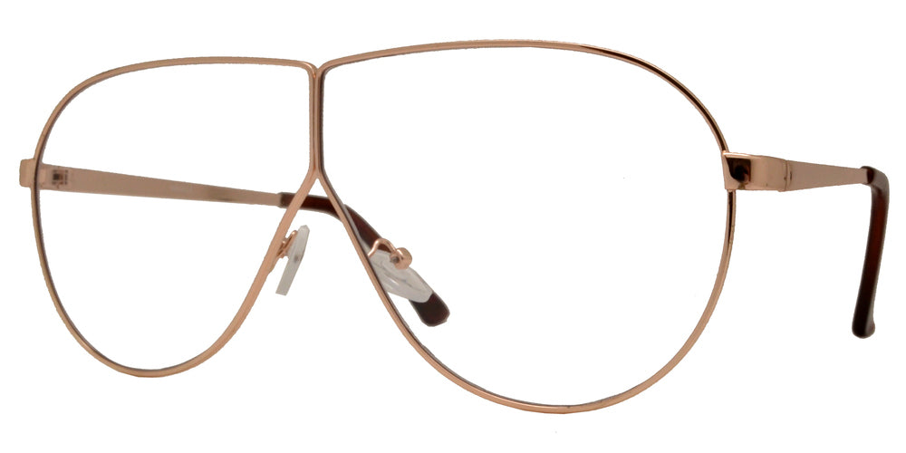 Wholesale - 8693 Clear - Flat Top Shield Metal Sunglasses with Clear Lens - Dynasol Eyewear