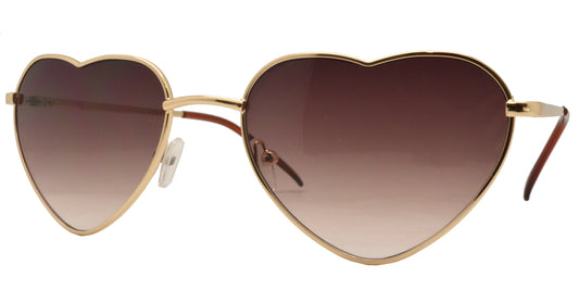 Wholesale - 8738 - Women's Metal Heart Sunglasses with Spring Hinge - Dynasol Eyewear