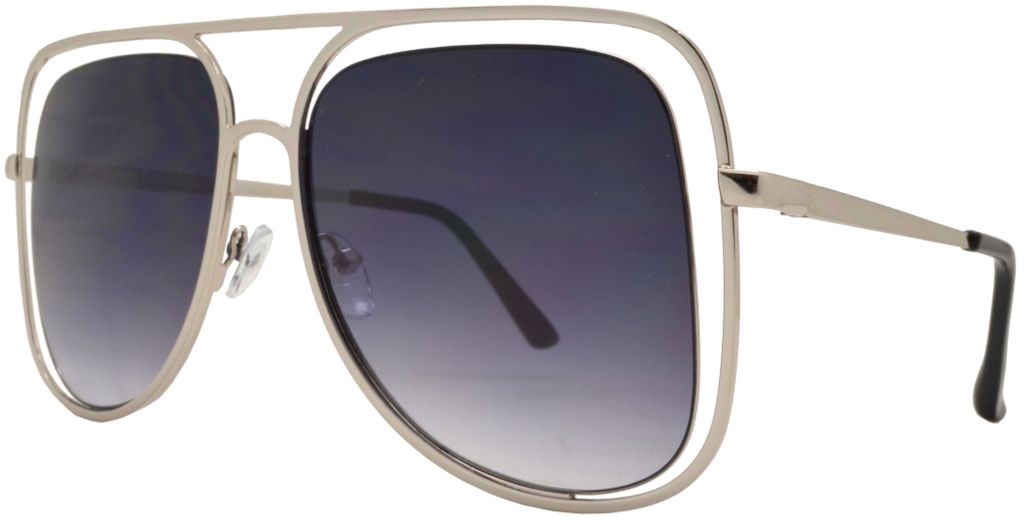 Wholesale - 8753 - Metal Cut Out Oval Shaped Sunglasses - Dynasol Eyewear