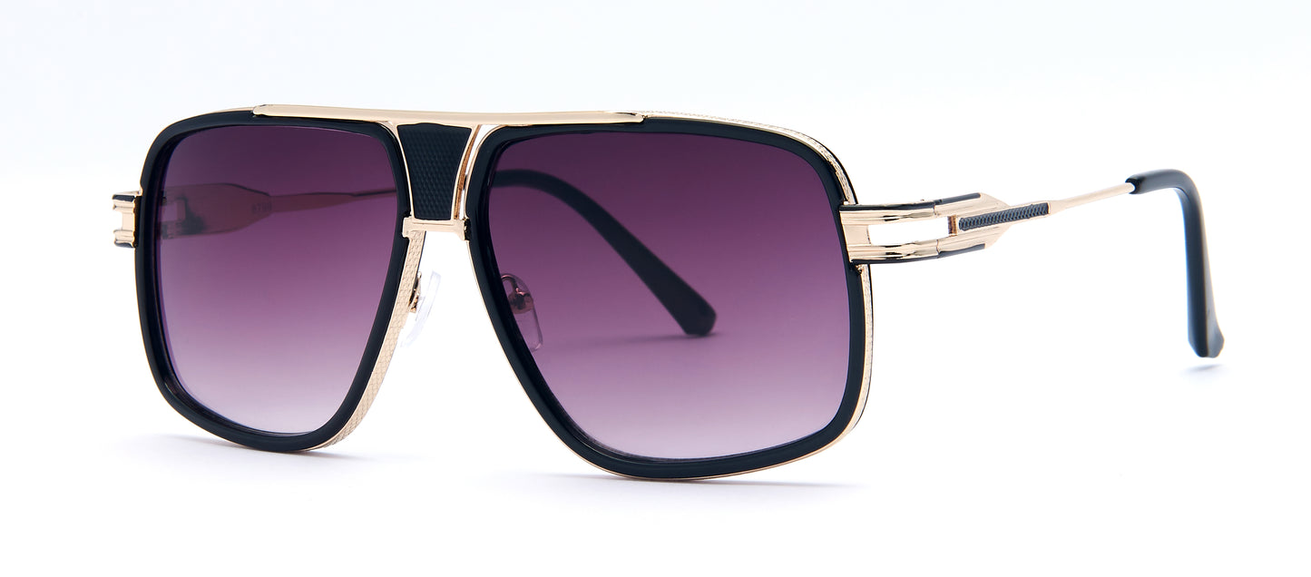 8799 - Square Flat Top Metal Sunglasses