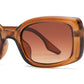 8912 - Rectangular Plastic Sunglasses with Flat Lens