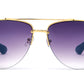 8936 - Semi Rimless Aviator Metal Sunglasses