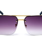 8941 Rimless - Rectangular Rimless Flat Top Metal Sunglasses