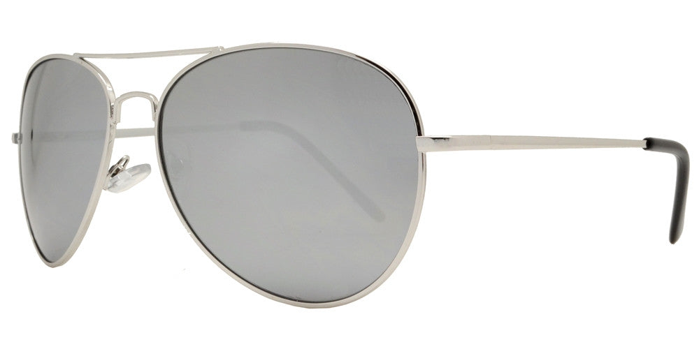 Wholesale - 9090 Chrome - Chrome Metal Oval Shaped Sunglasses with Mirror Lens - Dynasol Eyewear