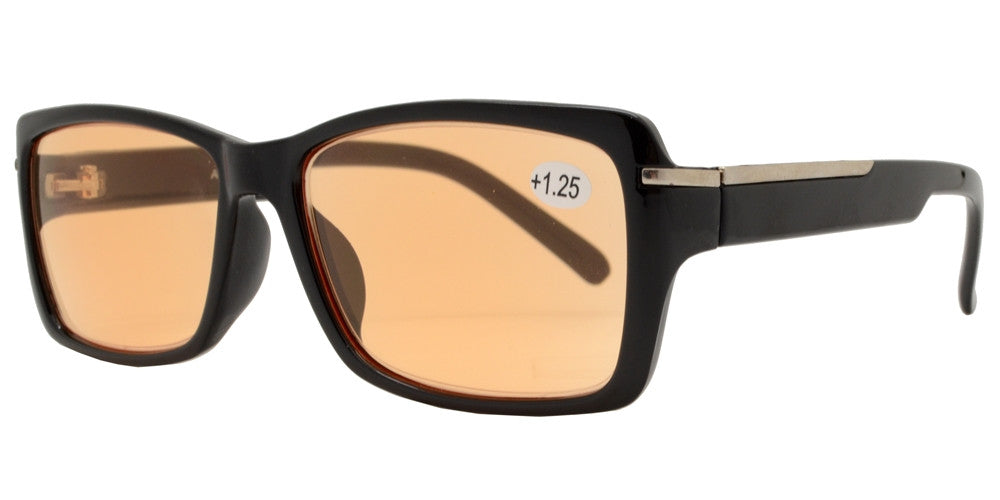Wholesale - CRS 1020 +125 - Rectangular Plastic Computer Tinted Reading Glasses - Dynasol Eyewear