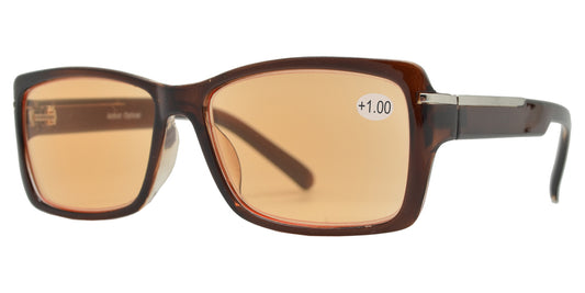 Wholesale - CRS 1020 +100 - Rectangular Plastic Computer Tinted Reading Glasses - Dynasol Eyewear