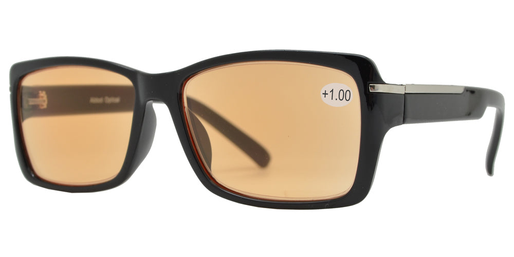Wholesale - CRS 1020 +100 - Rectangular Plastic Computer Tinted Reading Glasses - Dynasol Eyewear