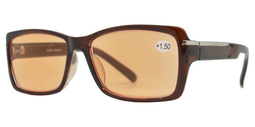 Wholesale - CRS 1020 +150 - Rectangular Plastic Computer Tinted Reading Glasses - Dynasol Eyewear
