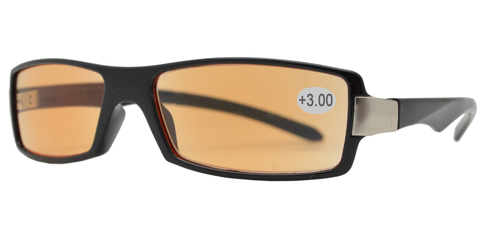 Wholesale - CRS 1211 +300 - Rectangular Plastic Computer Tinted Reading Glasses - Dynasol Eyewear