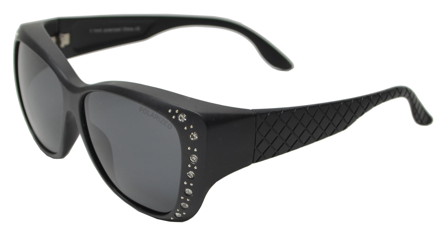 PL 7833 BX - Women's Cover Over 1.1 MM Polarized Sunglasses with Rhinestones