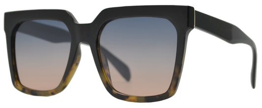 FC 6513 - Retro Large Square Plastic Sunglasses with Flat Lens