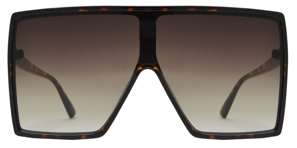 5165 - One Piece Flat Lens Flat Top Sunglasses