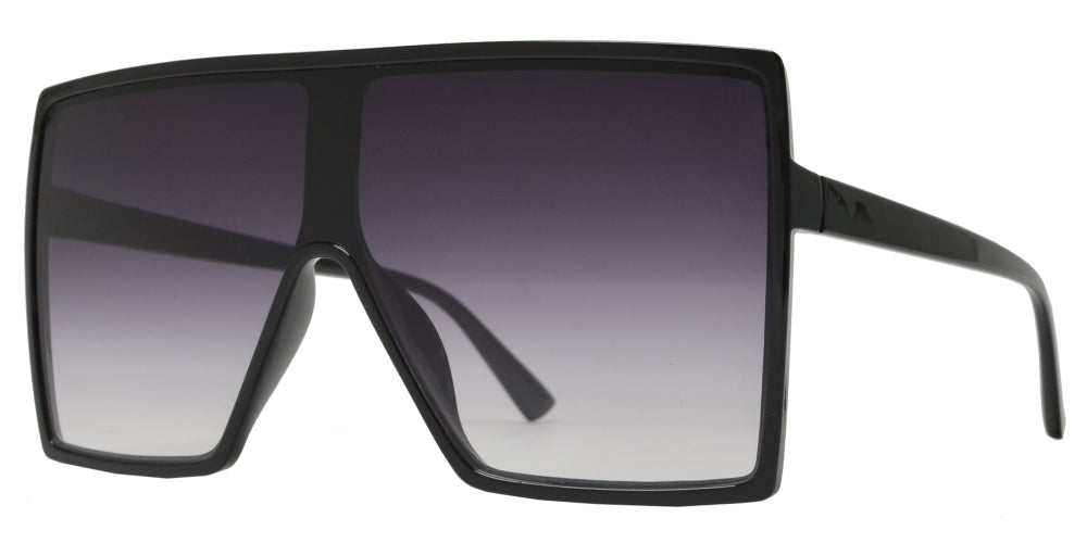 5165 - One Piece Flat Lens Flat Top Sunglasses