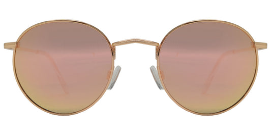 PL 3952 Pink RVC - Polarized Round Sunglasses with 1.1mm Pink Mirror Lens