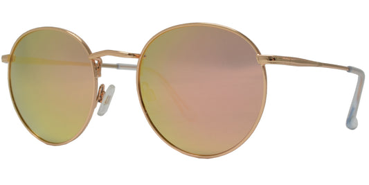 PL 3952 Pink RVC - Polarized Round Sunglasses with 1.1mm Pink Mirror Lens