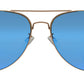 FC 6516 Blue RV - Oval Shaped Thin Stainless Frame Sunglasses with Blue Mirror Lens