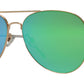 FC 6516 Green RV - Oval Shaped Thin Stainless Frame Sunglasses with Green Mirror Lens