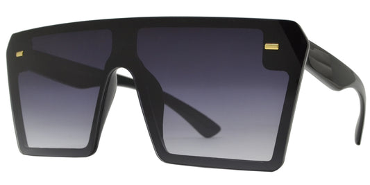 7964 OC - Oversized Sunglasses with Flat Top and Ocean Flat Lens