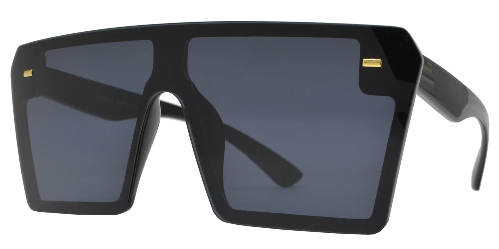 7964 OC - Oversized Sunglasses with Flat Top and Ocean Flat Lens