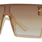 7964 OC - Oversized Sunglasses with Flat Top and Ocean Flat Lens