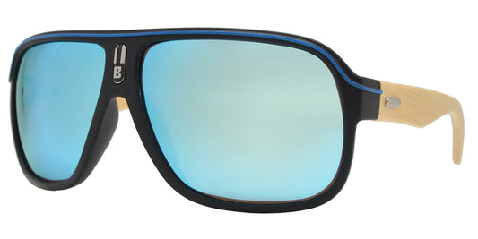 Wholesale - PL 7981 - Polarized Retro Aviator Flat Top Bamboo Sunglasses - Dynasol Eyewear