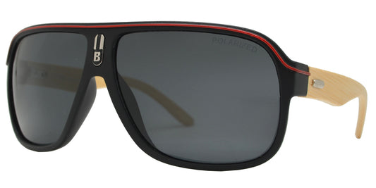 Wholesale - PL 7981 - Polarized Retro Aviator Flat Top Bamboo Sunglasses - Dynasol Eyewear