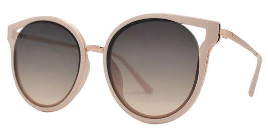 Wholesale - 8822 - Plastic Round Cut Out Flat Lens Cat Eye Sunglasses - Dynasol Eyewear