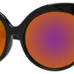7934 RVC - Round Cat Eye Sunglasses with Metal Accents and Color Mirror Lens