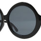 8666 - Oversize Round Thick Frame Sunglasses
