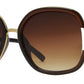 7926 - Women's Modern Square Metal Sunglasses with Plastic Border