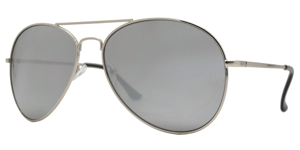Wholesale - 5145 Chrome - Metal Oval Shaped Sunglasses with Mirror Lens - Dynasol Eyewear