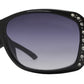 7659 - Square Chunky Sunglasses with Rhinestones and Cross Concho