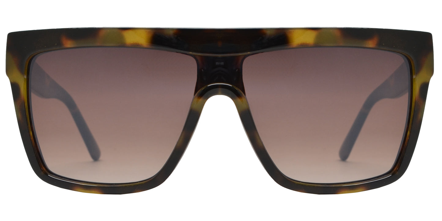 FC 6522 - One Piece Flat Top Plastic Sunglasses