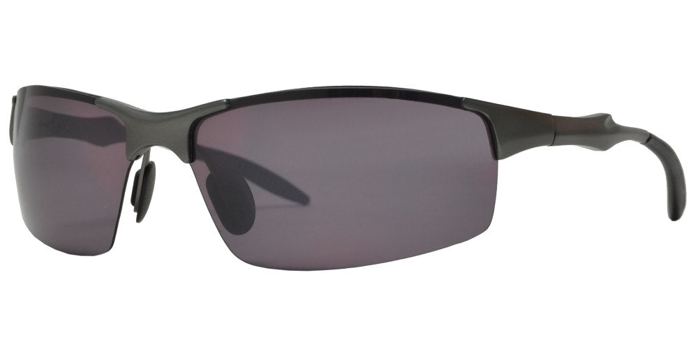 XD PL 381 - Polarized Aluminum-Magnesium Alloy Full Frame Rectangular Rimless Sunglasses