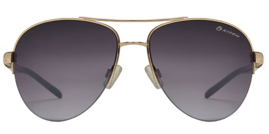 OX 2850 - Classic Aviator Half Rimmed with Brow Bar Metal Sunglasses