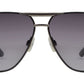 OX 2858 - Asymmetrical Square Aviator with Brow Bar Metal Sunglasses