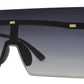 7016 Plastic - Full Rimless Flat Top One Piece Lens Sunglasses