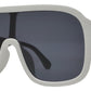 8011 - Plastic Flat Top Sunglasses with One Piece Lens