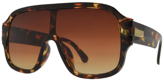 8011 - Plastic Flat Top Sunglasses with One Piece Lens