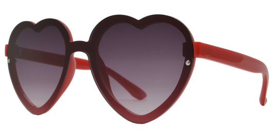 8009 - Rimless One Piece Hear Shaped Sunglasses