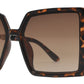 8900 - Square Fashion Sunglasses with Flat Lens