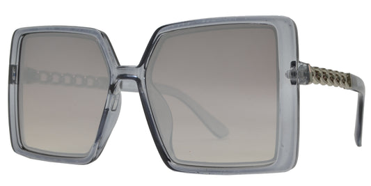 8900 - Square Fashion Sunglasses with Flat Lens